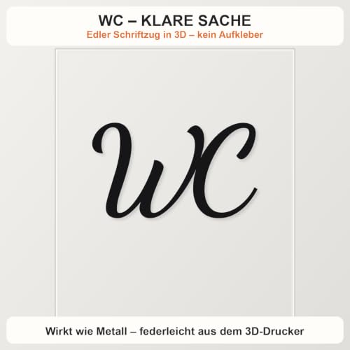 Türschild selbstklebend, 3D-Schriftzug in Schwarz