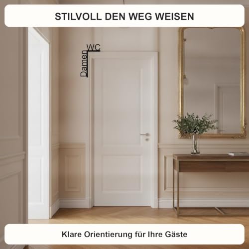 Türrahmen-Schild Damen WC, matt Schwarz