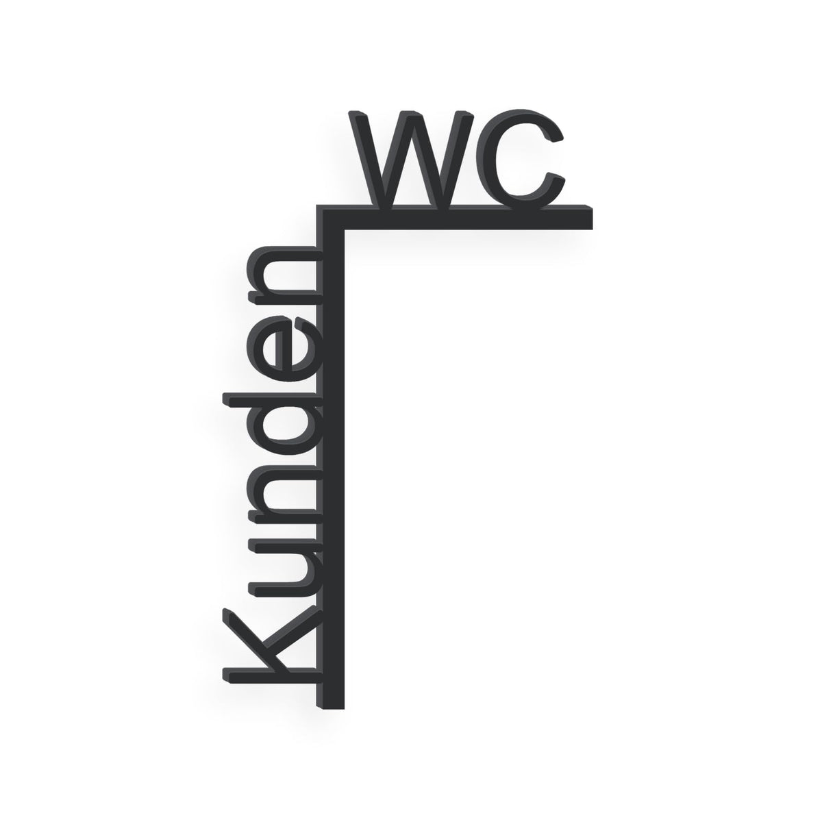 Türrahmen-Schild Kunden WC, matt Schwarz