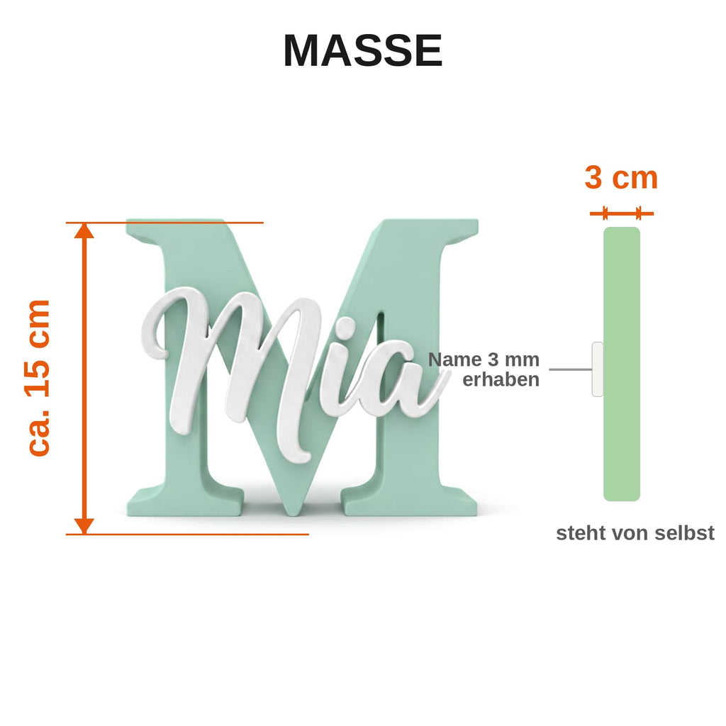 Personalisierter Deko-Buchstabe mit Namen aus 3D-Druck