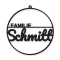 Rundes personalisiertes Türschild Familie aus 3D-Druck