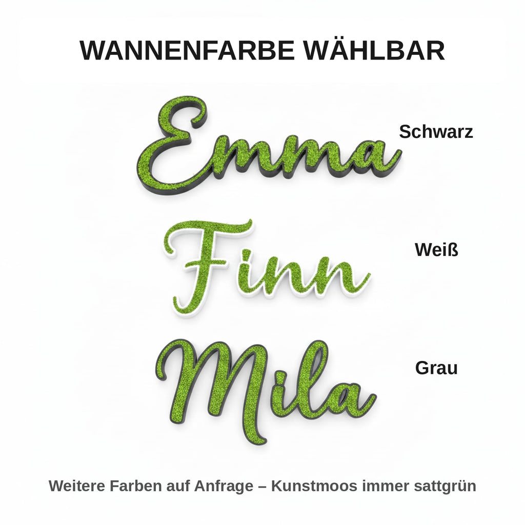 Personalisierter Moos-Schriftzug als Türschild fürs Kinderzimmer