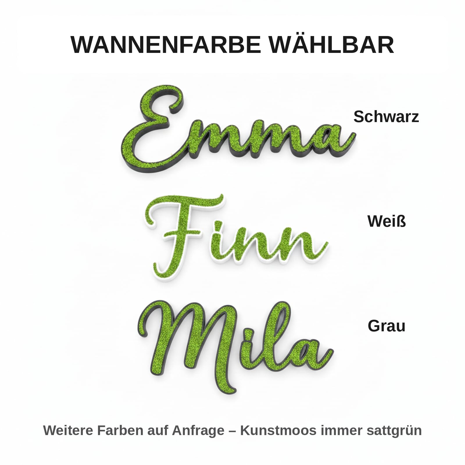Personalisierter Moos-Schriftzug als Türschild fürs Kinderzimmer