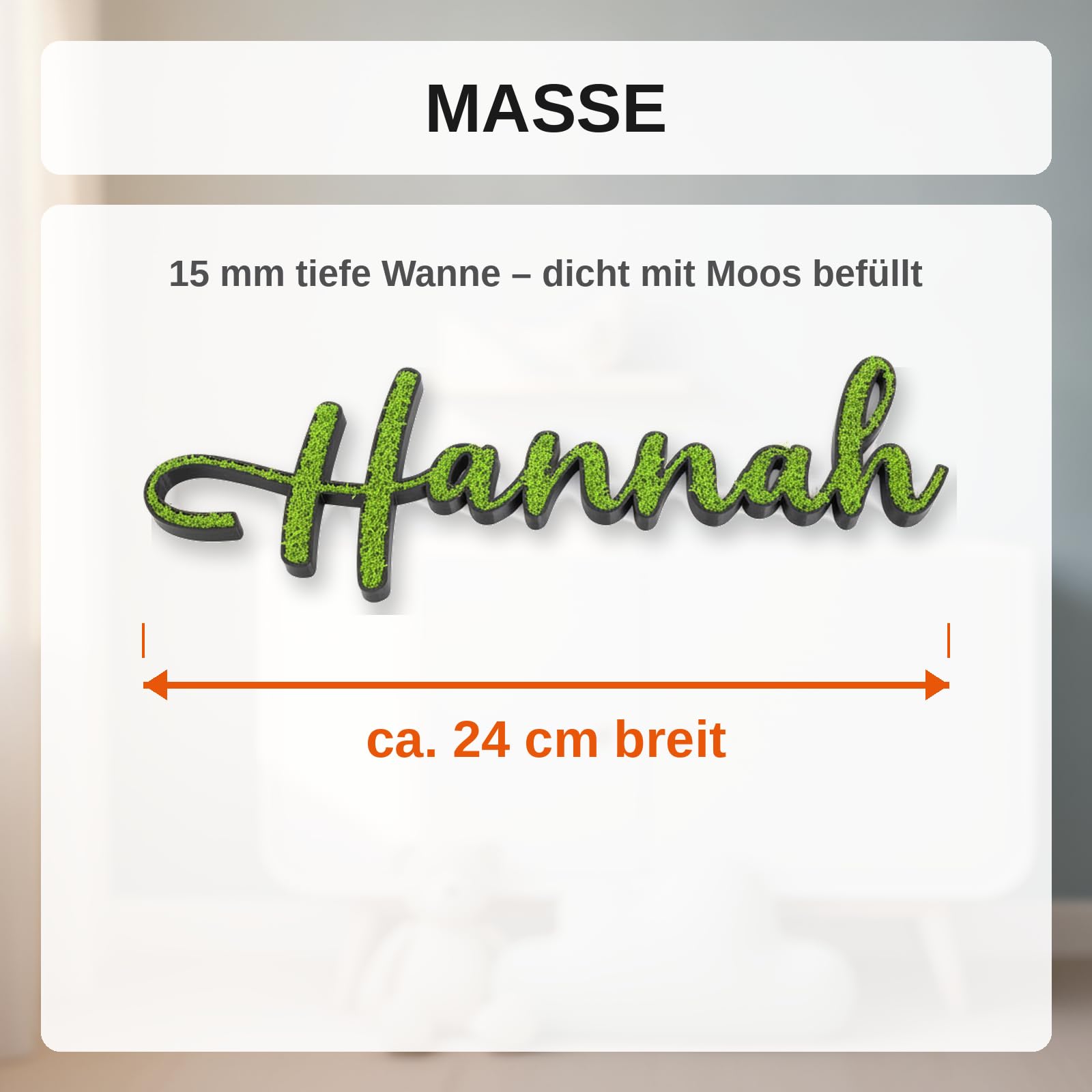 Personalisierter Moos-Schriftzug als Türschild fürs Kinderzimmer